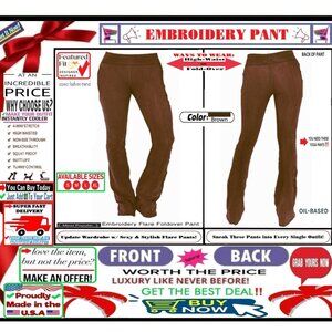 🛑 BULLY Fold Over FLORAL ➕🆒 LEGGING PANT High Waist Embroidery 💸BUY NOW‼️🟢